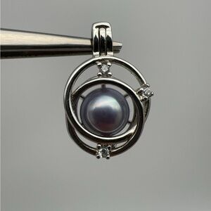 Elegant Sterling Silver Pearl Cage Pendant
